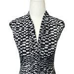 Vince Camuto  XS Women's Sleeveless Collar V-neck Ruched Tank Top Black/White Photo 5