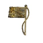 Vintage Rhinestone American Flag Brooch Patriotic USA Pin Costume Jewelry 4th Photo 1