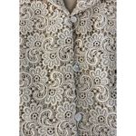 Talbots Taupe Tan Gold Metallic Lace Blazer Holiday Jacket Fully Lined - Size 6 Photo 5