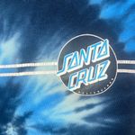 Santa Cruz Women's Raw Hem Tie Dye Graphic Tee Shirt Top Small Blue Photo 3