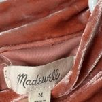 Madewell  pink Peach Crushed blush velvet mocked dress tie back bow Size M Photo 8