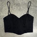 ZARA  Corset Top Crop Black Boned size Small Photo 0