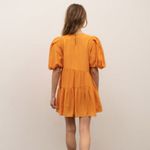 Moon River Bubble Sleeve Tiered Mini Dress in Orange Photo 1
