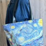 Vintage Starry Night Art Tote Bag Van Gogh Photo 0