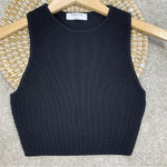 Babaton Aritzia  Sculpt Knit Racerback Cropped Tank Top in Black S Photo 4