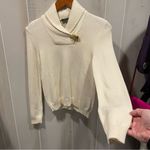 Ralph Lauren Cute creamy shawl collar gold toggle sweater classic cotton Photo 7