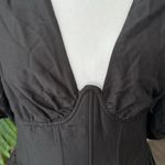 Farm Rio  Puff Sleeve Open Back Midi Dress In Black Size SZ Medium, $289 Photo 6