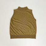Vintage Metallic Gold Mockneck Knit Sleeveless Top | Size M Size M Photo 6