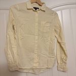Banana Republic  Factory Button Up Shirt Small Yellow White Stripe Cotton Linen Photo 0