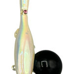 Vintage Bowling Pin & Ball Brooch Roller Novelty Gold Tone Rhinestone Photo 0