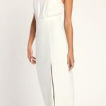 Lulus NWOT  Dreamy Date Night White Sleeveless Midi Dress Wedding Cocktail Size M Photo 3