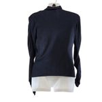 Neiman Marcus Nieman Marcus Black Ruched Long Sleeve Tee Sweater Silk Top Cowl Neck Medium Photo 1