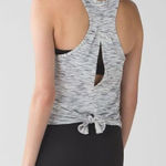 Lululemon Salute the Sun Tank Tiger Space Dye Black White Size 4 Tie Back‎ Photo 0