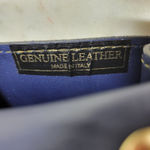 Vintage Italian Mini Black Leather Top Handle Bag Gold Buckle Made in Italy Photo 9