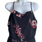 Wild Fable  Women Jumpsuit M Black Floral Flare Leg Back Zip Boho Tropical Beachy Photo 11