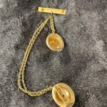 Vintage Hat Shaped Chatelaine Pin and Dress Clip Gold Photo 3
