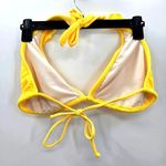 Old Navy  Yellow Halter Tie String Ruffle Triangle Bikini Top Swimwear 1XL Photo 1