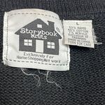 Vintage Storybook Knits Tiger Stripe Cardigan Sweater Women's Large Black FLAW Photo 6