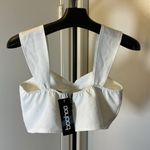 Boohoo 18. Cream Tie Ruched Front Bustier Tank Top Bralette Size 8 Photo 2
