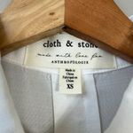 Cloth & Stone NWOT  Anthropologie Ruffle Button Down Shirt Womens XS White Career Photo 6