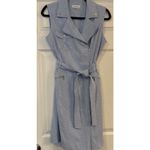 Calvin Klein NWOT Moto Wrap Dress Women's 8 Blue Sheath Career Office Party Work Photo 1