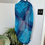 Venezia Scarf Sarong‎ Coverup in Blue Green Sea Themed Print Lightweight 62x43 Size undefined Photo 1
