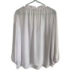 Counterparts women's size XL long sleeve white blouse ruffle neckline front tie Photo 6