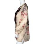 Soft Surroundings  Shirt Women Small Cream Multi Floral Aria Tunic Top Sheer Boho Photo 2