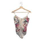 Free People  Intimately Good Luck Charm Floral Print Bodysuit Cream Size L Photo 1