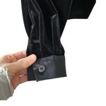 VINTAGE 90s ELLEN FIGG Black Velvet Shirt with Satin Trim Size 12 Photo 4