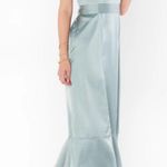 Show Me Your Mumu Claire Midi Dress Silver Sage Luxe Satin Women’s Sz XXL Photo 2