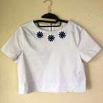 Kate Spade embroidered embellished floral boxy dressy short sleeve cropped Too Photo 1