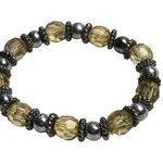 Women Bracelet Bead Stretch Bracelet Yellow Crystal Silver Handmade u Fashion J Photo 0