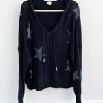 POL Boutique Black Star Knit Hoodie Beach Sweater Photo 0