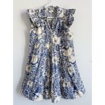 Umgee Blue Ruffle Sleeves Mini Dress Women's Large Boho Bloom Hippie Gypsy Photo 10