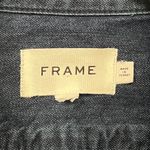 FRAME Gillian Denim Dress 4 Blue Chambray Mini Puff Short Sleeve Button Cotton Photo 3