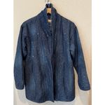 Pilcro Anthropologie Quilted Denim Kimono Jacket Paint Splatter Size XS Photo 12
