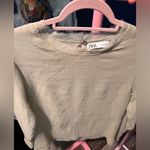 ZARA plisse crinkle gauze blouse. Size S. Uncut detail on collar and sleeves. Photo 1