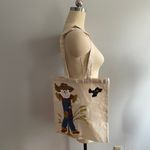 Handmade Vintage Halloween Scarecrow and Black Crow Tote Bag Photo 3