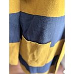 J.Crew Juliette Collarless Sweater XS Rugby Striped Navy Yellow Wool Blend Photo 4