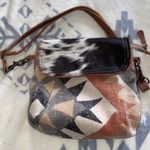 COW HIDE FUR SOUTHWEST MYRA BAG Shoulder or Crossbody EUC Black Photo 0
