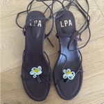 LPA  - Mariele Flower Beaded Sandals in Dark Chocolate White & Yellow Photo 1