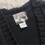 barney's new york Barneys Cotton Cashmere Black Knit Short Sleeve Shrug Cardigan Sweater - Medium Photo 2