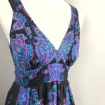 Tibi  Silk Paisley Print Sleeveless Fit and Flare Dress Sz 4 Galaxy Photo 1