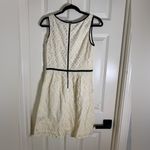 Ralph Lauren Lauren  Ivory Lace Fit & Flare Dress Black Trim Size 6 Photo 4