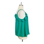 Joie  Green 100% Silk Ruffle Strappy Top Cold Shoulder Women Size‎ Medium Photo 3