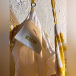 Maeve Anthropologie  Yellow White Patterned wide leg Jumper maxi 8 resort wear Photo 4
