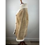 Wilson's Vintage Tan Suede Faux Shearling Lined Duffle Coat Jacket Warm Winter Size M Photo 2