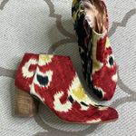 Miss Albright Anthropologie Fabric 3” heel Booties, size 7.5 Red Photo 10
