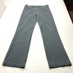 Betabrand  Grey Gray Striped Straight Leg Pant Stretch Women Small Petite Pull-on Photo 0